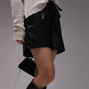 Topshop faux leather shorts